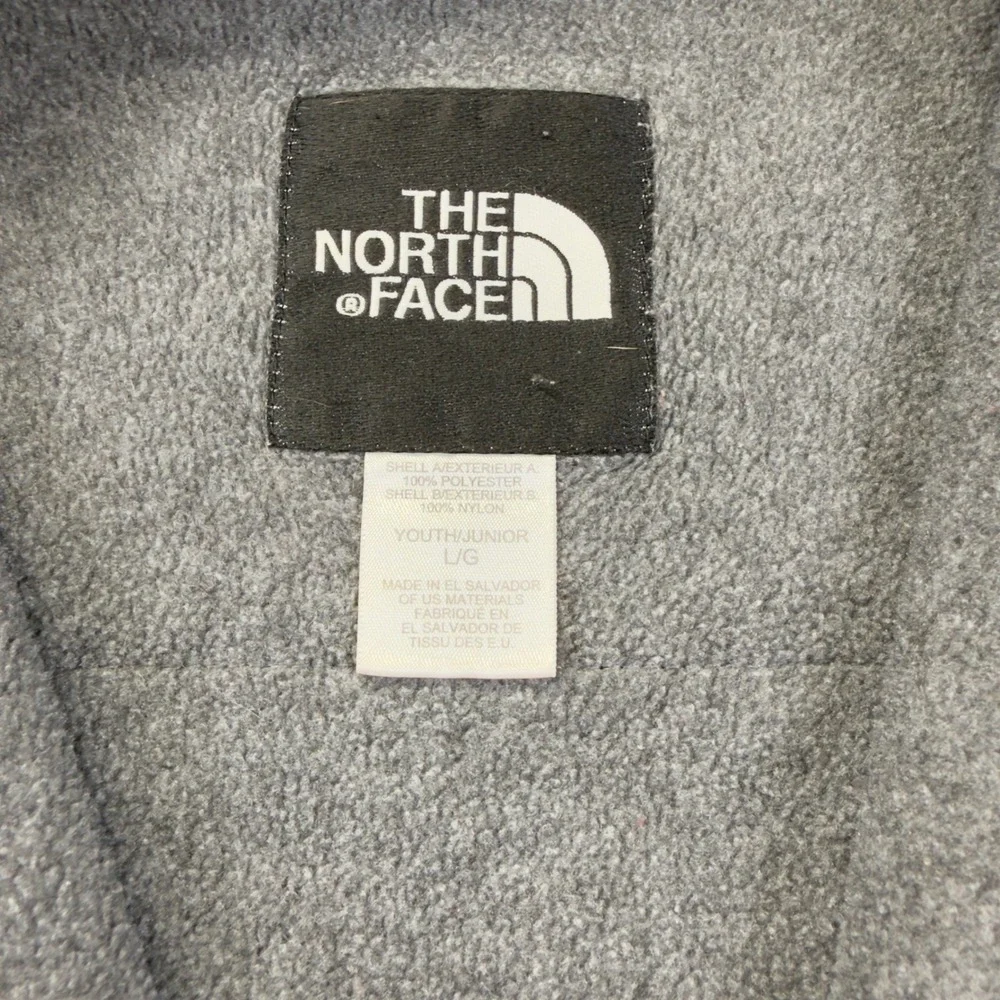 The North Face Denali Fleece Jacket Youth L Gray Black Good Polartec Full Zip